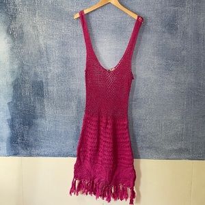 ✨CCO✨Roxy pink crochet cover up (100% cotton)